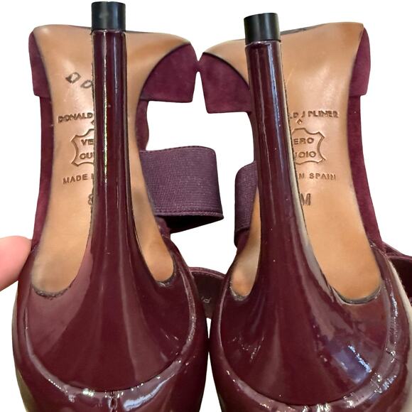 Donald J. Pliner Burgundy Criss Cross Prime Leather Pointy Toe Stiletto Heels 8 - Picture 12 of 12